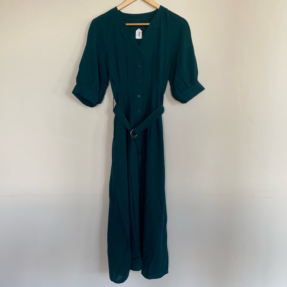 NWT Short Sleeve Button Front Maxi Dress Medium Large - Picture 4 of 12